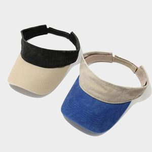 Vintage Faded Cotton Summer Sports Caps Crownless Two Tone Visor Sun <b>Hat</b> - Product Image 4