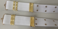 Ceinture PP de couleur blanche de haute qualité avec 2 rangées 36 pièces œillets de couleur or avec boucle en alliage de Zinc