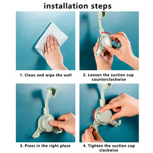 Adjustable Shower <b>Holder</b> Stand Suction Cup Shower Head <b>Holder</b> Wall Mount <b>Showerhead</b> Bracket Bathroom Support Douche Punch-Free - Product Image 5