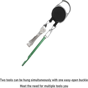 Hebilla retráctil de doble cabezal al por mayor, fácil de desplegar, para pesca, camping, pesca con señuelos, antipérdida, antirrobo y para documentos. - Product Image 4