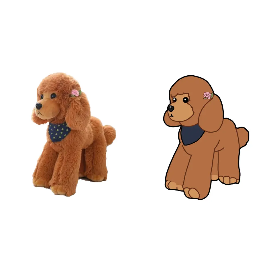 Personalizado lindo perro caniche de peluche niños juguetes de peluche al por mayor precio regalos para niños y amigos