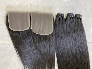 Mechones rectos de un solo donador, extensiones de cabello natural vietnamita con encaje transparente y doble estiramiento - Product Image 5