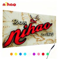 NIHAO Plaque Métallique Murale Lumineuse pour Bouteilles – Idéale pour Bars et Restaurants