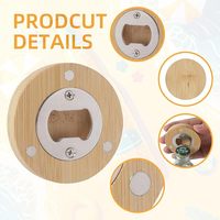 Ouvre-bouteilles DIY en bambou de forme ronde, sous-verres, aimants de réfrigérateur, autocollants décoratifs pour bar, décapsuleurs de bière