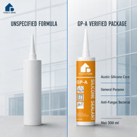 Scellant silicone acétique GP-A 300 ml, usage général, anti-fongique, anti-bactérien, pour fenêtres, portes et salles de bain