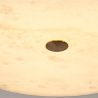 Araña elegante de luz de techo de piedra de mármol de alabastro blanco natural redondo para decoración de Hotel