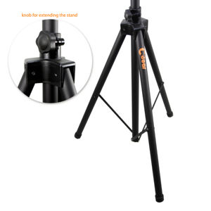 Support d'enceinte professionnel noir en aluminium/métal, design portable, trépied robuste, capacité 50 kg, hauteur 160,5-266,4 cm, modèle K-306LB-1 - Product Image 4