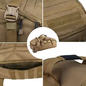 Gran capacidad plegable impermeable convertible mochila táctica hombro deporte bolsa de lona para senderismo