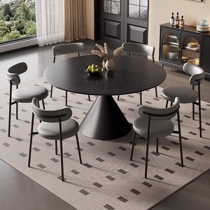 Kích thước nhỏ giữa thế kỷ Phong Cách Màu Xám tròn bàn ăn và ghế đặt với bàn xoay, thích hợp cho sử dụng cà phê tại nhà - Product Image 5