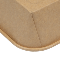 Conteneur alimentaire en papier kraft à fond plat carré avec couvercle en PET, bol à salade à emporter, boîte à lunch écologique pour la restauration