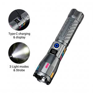 Lampe torche LED WOSEN ultra-légère 5050, rechargeable par type-C, affichage numérique intelligent, zoom, étanche, lampe tactique pour le camping - Product Image 1