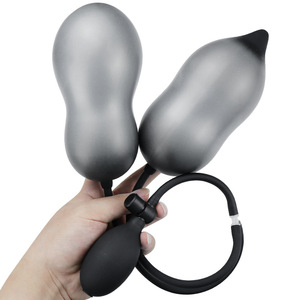 Silicone Double Inflatable <strong>Anal</strong> Plug Dildo Air-<strong>filled</strong> Pump Sex Toys for Couple - Product Image 4