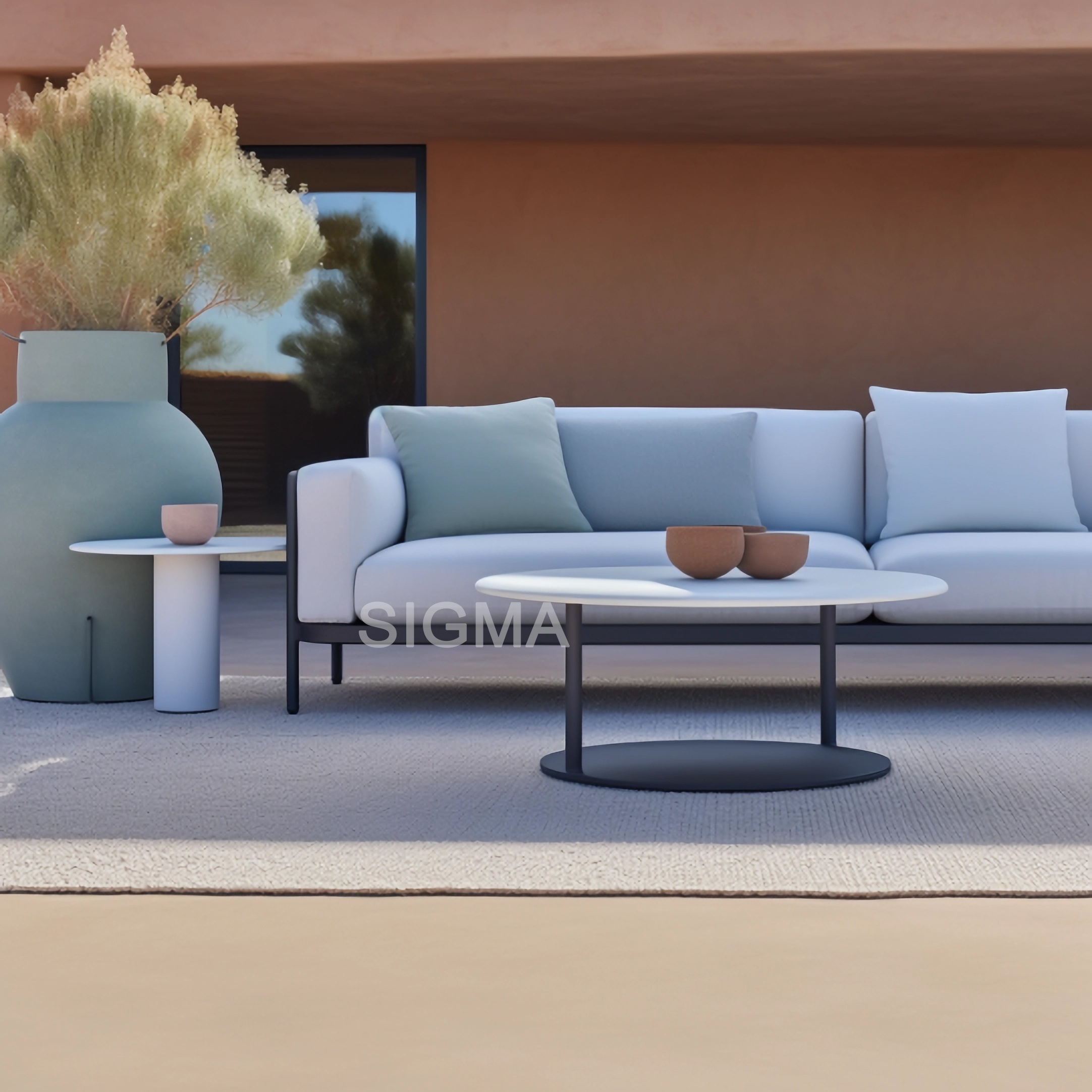 Hotel outdoor furniture courtyard garden Aluminum furniture sofa sunbed