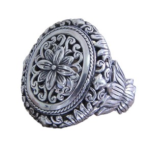 Anello Vintage con Croce, Fiore di Iris e Loto, Stile Hip Hop, in Metallo Invecchiato, Anello da Dito alla Moda - Product Image 4