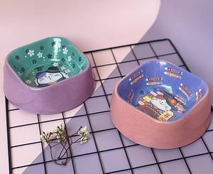 Bonito potes para animais de estimação, tigela de bambu fofa para cachorros e gatos - Product Image 6