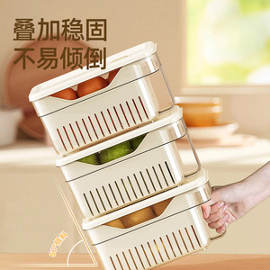 Refrigerator Storage Box With Clip On Lid Airtight Fresh Keeping For <b>Eggs</b> Fruits Vegetables - Product Image 3