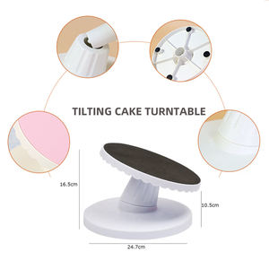 Plastic Tilting Angle Adjustable Decorating Stand <strong>Turning</strong> <strong>Table</strong> Rotating Small <strong>Cake</strong> Turntable Baking - Product Image 6