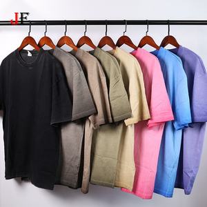 Camiseta Blanca de Manga Corta para Hombre, 255 GSM, 100% Algodón, Tejido de Punto, Lavado Ácido, Cuello Redondo, Estilo Vintage, Talla Grande - Product Image 1