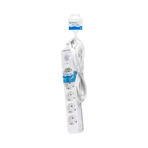 Regleta de 5 enchufes con interruptor, 1,5 m, 3G, 1,5 mm, blanca y gris; ideal para múltiples dispositivos eléctricos en casa u - Product Image 2