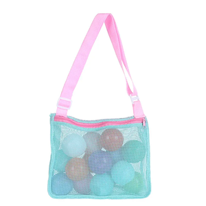 Jungen Mädchen Outdoor Kinderspiel zeug Camping Erkundung Reiß verschluss Poly Plastic Shell Sammeln Mesh Beach Bag - Product Image 1