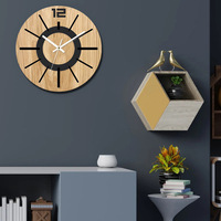 Jam Dinding Bulat Motif Kayu Mewah Kustom Baru untuk Ruang Tamu Kamar Tidur Modern Minimalis Kelas Atas