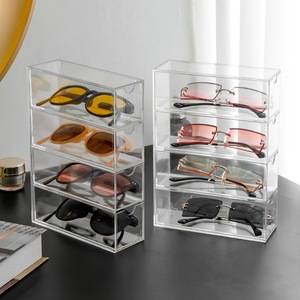 Étui de <span class=keywords><strong>rangement</strong></span> transparent pour lunettes à 4 fentes, tiroir anti-poussière pour lunettes de soleil, idéal pour le <span class=keywords><strong>rangement</strong></span> à la maison <span class=keywords><strong>et</strong></span> au <span class=keywords><strong>bureau</strong></span> - Product Image 2