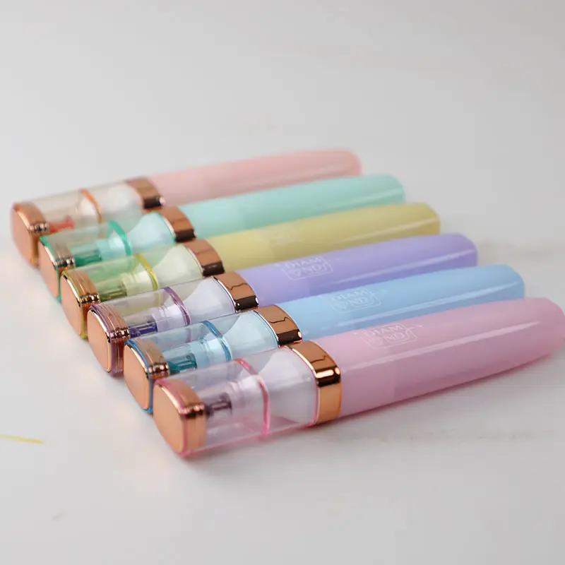 Creatieve Lippenstift Ontwerp Fluorescerende Marker Diamant Beitel Tip Gift Marker Pennen Set Studie Note Markeerstift Pen Voor Kind