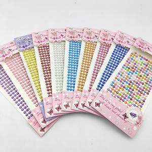 Pegatinas de diamante acrílico para niños, 4,6,8mm, Perla de Color sólido, cristales coloridos, pegatinas decorativas DIY - Product Image 5