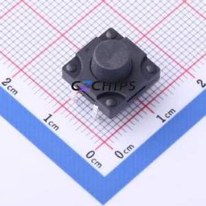 TS-KG10D-BB75F Tactile Switch Through hole Component THT,12x12mm Switch Single Pole Single Throw Round Button 2.5N Through Hole - Product Image 1