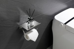 Accesorios de hardware de baño de lujo modernos, barra de toalla de acero SS304 multifuncional, acabado brillante, accesorios de plomería para hoteles cromados - Product Image 3