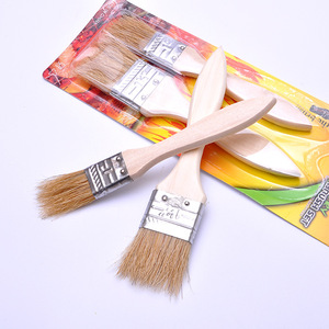 Juego de 2 brochas para aceite con mango de madera y cerdas de cerdo, aptas para horno, para asar, hornear y herramientas de cocina. - Product Image 1