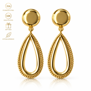 Orecchini Pendenti a Goccia Traforati da Donna per Uso Quotidiano e Occasioni Speciali, Design Geometrico - Product Image 1