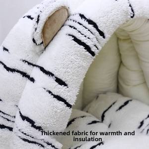 Bear Shaped Semi-Enclosed Pet Bed Plush Semi-Enclosed Cat Dog House Warm Indoor Pet Nest Cozy Rest Bed for <b>Small</b> Medium Dogs Cat - Product Image 4