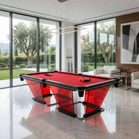 Table de billard en verre de luxe professionnelle de haute qualité 7Ft 8Ft 9Ft Home Pool 9 Ball Table avec poche en plastique