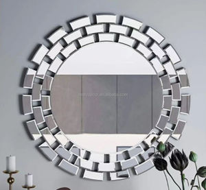 Livingroom Bán Buôn Sparkable Thủ Công Vòng Miếng Nhỏ Thiết Kế Nghệ Thuật Bevel Tường Treo Trang Trí Bảng Thiết Lập Gương - Product Image 2