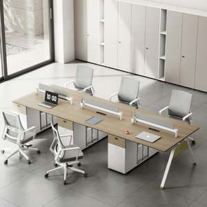 Mobilier commercial Vente en gros Table de personnel de bureau en bois Poste de travail modulaire Bureau pour espace de travail - Product Image 4