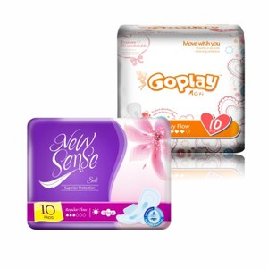 Serviettes hygiéniques féminines en coton biologique à ions négatifs, douces, multicouches, à ailettes, super absorbantes - Product Image 1
