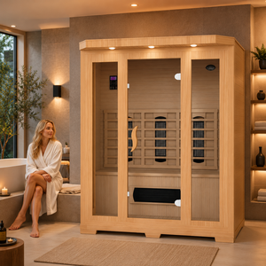 HG 2 Person Indoor Infrared Dry with <b>LED</b> Ambient <b>Lighting</b> and Oxygen <b>Bar</b> for Home, Hotel & Spa Use - Product Image 2