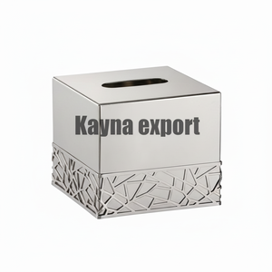 Boîte à mouchoirs en acier inoxydable, fabrication artisanale, découpe au laser classique, poli brillant, pour restaurants, hôtels, voitures - Product Image 1