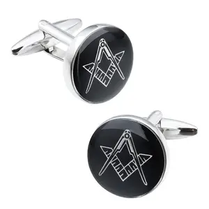 Men Cufflinks Luxury Promotional Gifts Personalized Custom Newest Metal Bronze Masonic Soft Enamel Cuff Links Women Men Cufflinks