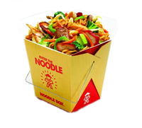 Boîte à pâtes jetable de qualité alimentaire, impression CMYK personnalisée, conteneur à emporter pour l'emballage des nouilles spaghetti