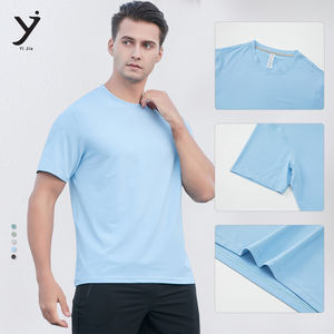 Gran oferta, venta al por mayor, 170g, malla estenopeica, deportes, ocio, entrenamiento al aire libre, correr, secado rápido, camiseta de manga corta para hombre - Product Image 2