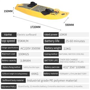 2025 Sabo Sports Flyer One002 10KW 72V EPP Elektrisches Surfbrett Wasserdicht 55KM/H CE MSDS ROHS UN38.3 Zertifiziert Fernbedienung - Product Image 5
