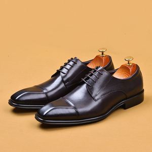 Zapatos de Vestir para Hombre, Punta Cuadrada, Cuero Genuino, Oxfords con Cordones, para Oficina, Carrera Profesional, Todas las Temporadas, Diseño Sólido, Punta Lisa - Product Image 2