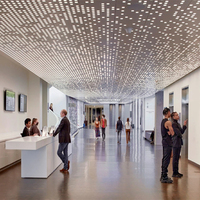 Système de carreaux de plafond en métal personnalisé artistique européen Design fantaisie avec solution d'éclairage LED
