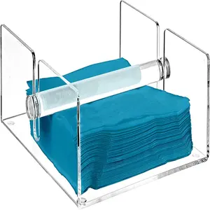 Portatovaglioli in acrilico trasparente cubo dal design Standard con barra ponderata per tessuto