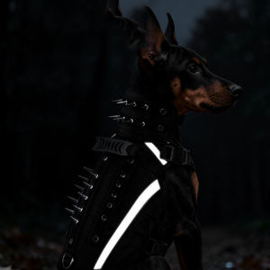 สายรัดสุนัขแบบสะท้อนแสงไนลอนกันน้ำ พร้อมห่วงจับ ห่วง D ป้องกันการดึง ปรับได้ เสื้อกั๊กสัตว์เลี้ยงแบบยุทธวิธี - Product Image 2