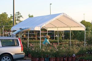 Tenda Carport Portatile per Due Auto, Impermeabile in PVC con Telaio in Acciaio, per Garage, <span class=keywords><strong>Parcheggio</strong></span> <span class=keywords><strong>e</strong></span> Utilizzo come Capanno - Product Image 6