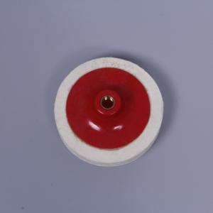 Almohadilla de Fieltro de Lana de Alta Densidad con Respaldo de Plástico Rojo para Pulir Metal - Product Image 2