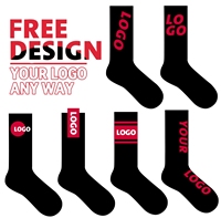 Chaussettes de sport à rayures avec logo personnalisé, chaussettes en coton de couleur unie avec logo brodé ou imprimé jacquard, chaussettes unisexes, vente en gros